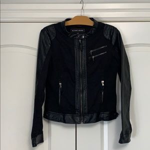 ❤️Blanc Noir Moto Jacket Faux Leather Zippers M